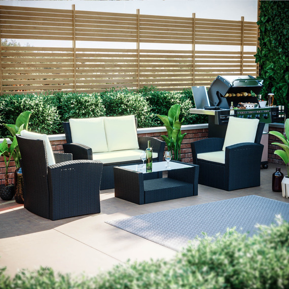 Mylor 4 Seater Rattan Garden Furniture Set