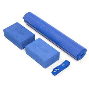 Royal Blue Myga Yoga Entry Mat, Strap Pair of Blocks shot 5302018