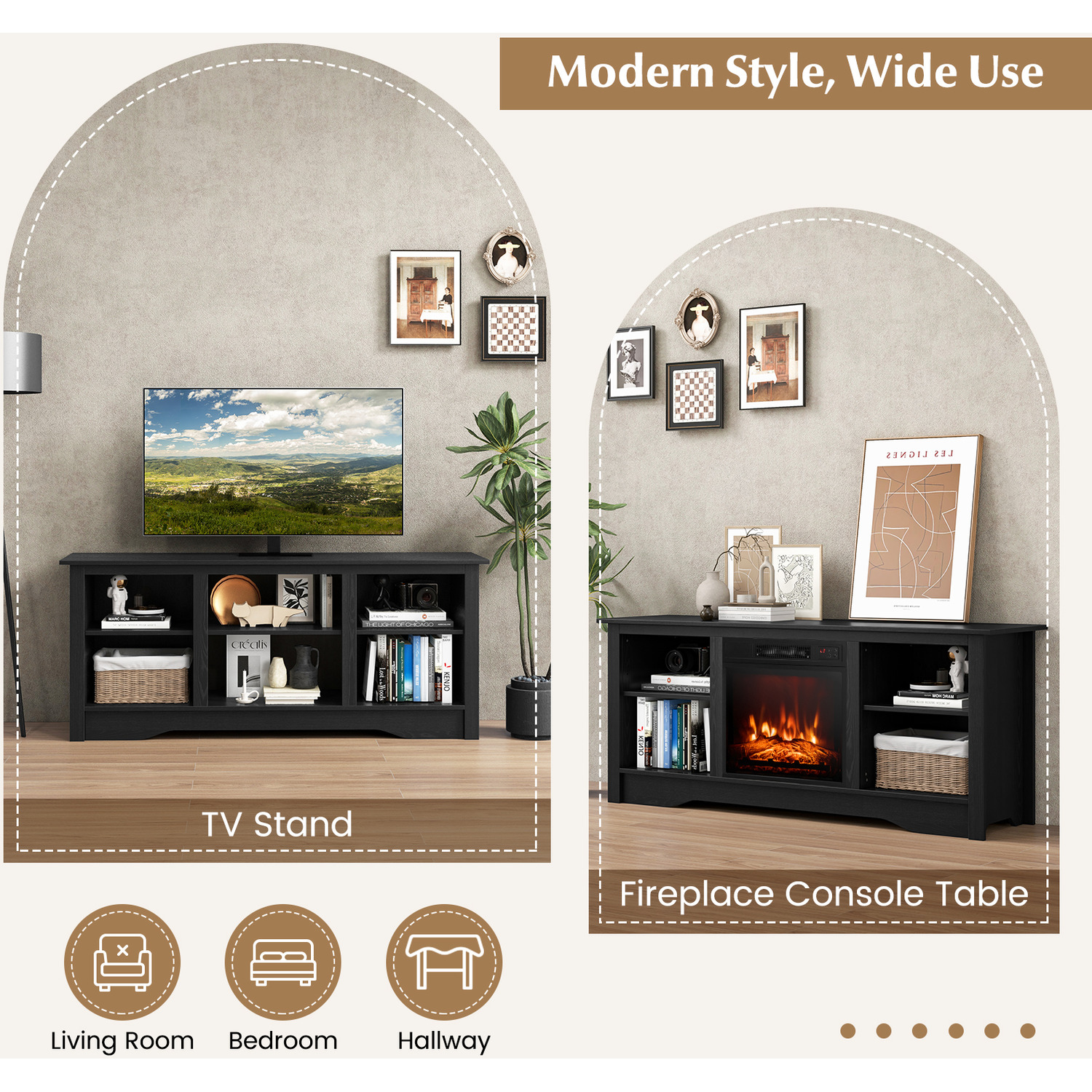Tv Console Table Tv Stand - Black