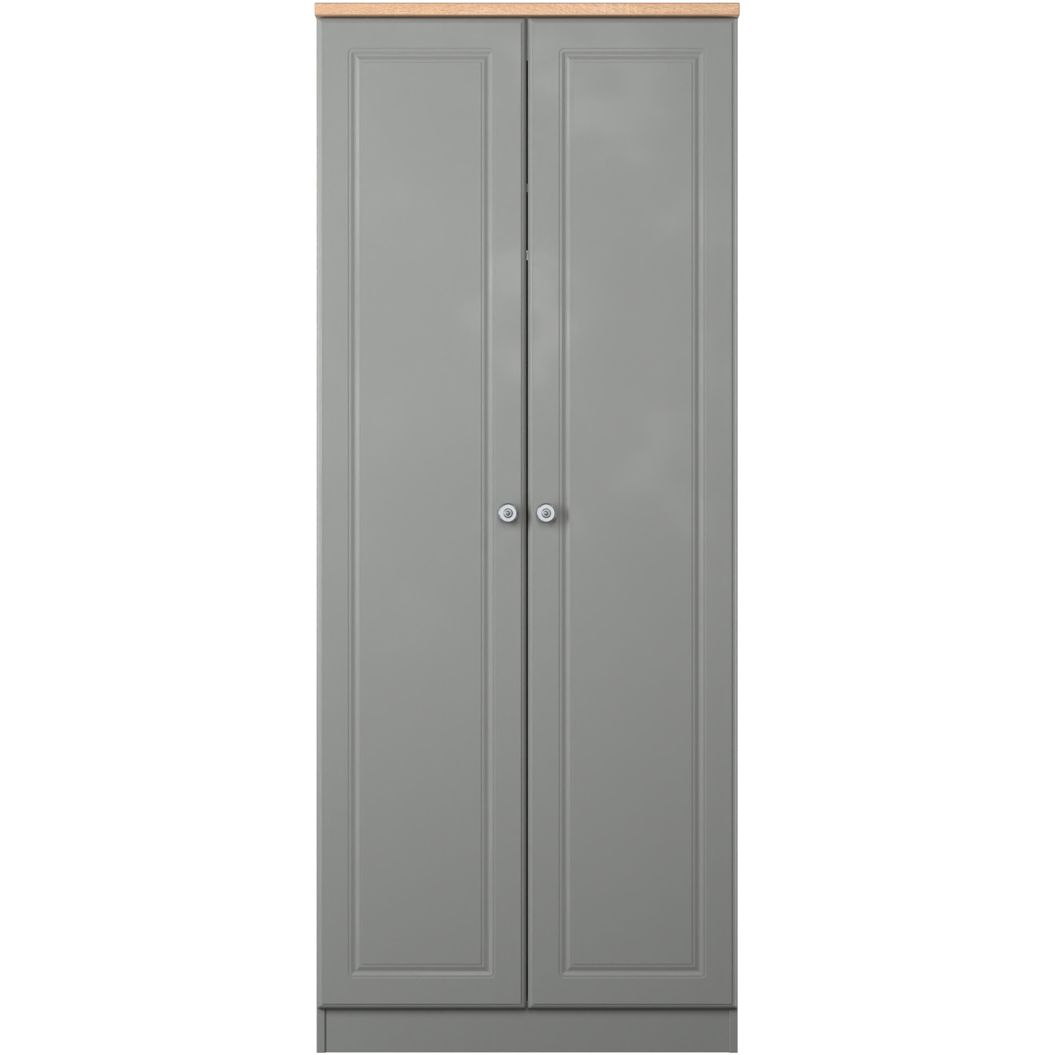 Norfolk Fully Assembled Plain Wardrobe - Dusk Grey Bardolino Oak
