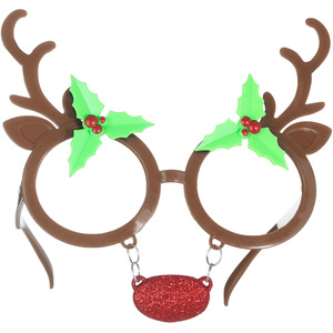 Novelty Reindeer And Leaves Glasses