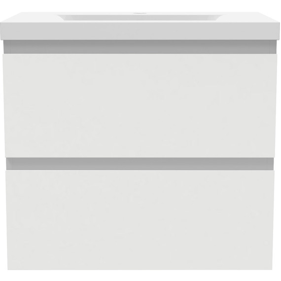 Bathroom Vanity Unit with Sink Wall Hung Cabinet Matt White 600mm