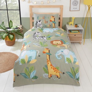 Rumble In The Jungle Polycotton Duvet Set With Pillowcase
