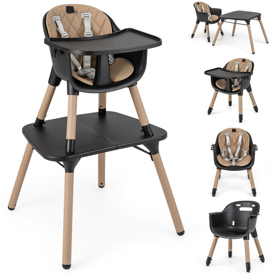 Convertible Baby Highchair with 2-Position Removable Tray