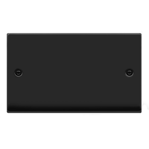 Matt Black 2 Gang Blank Plate