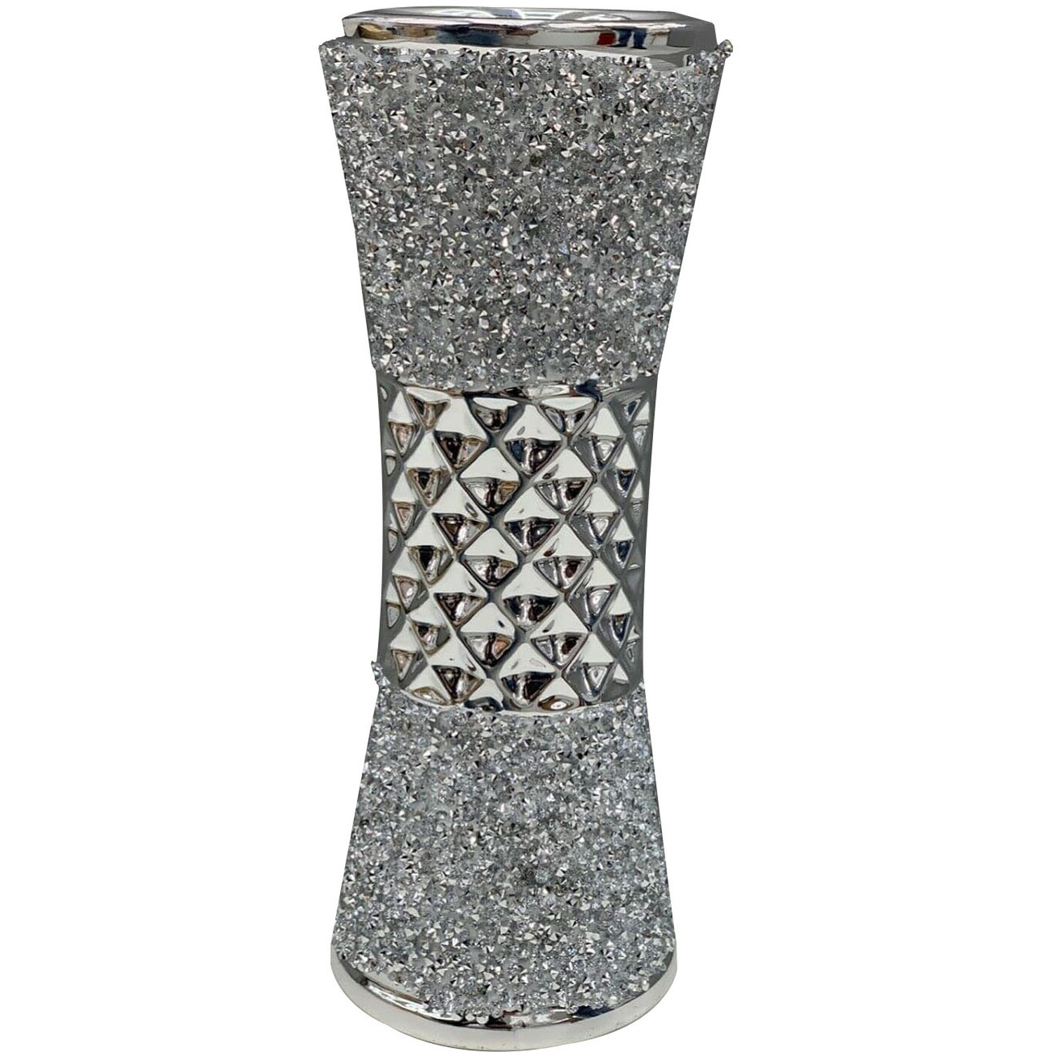 Large Ceramic Flower Vase Silver - Silver