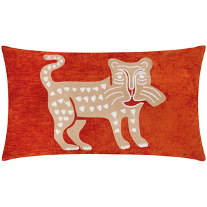 Dynasty Leopard Embroidered Chenille Cushion