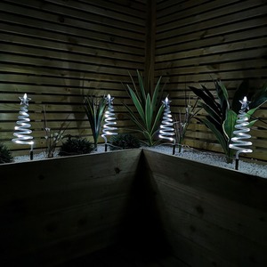 Set of 4 LED Spiral Tree Path Lights Christmas Decoration