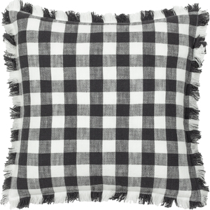 Barton Check Fringed Feather Filled Cushion