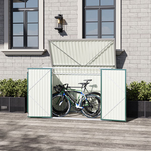 Breeins Metal 2-in-1 Dustbin Store Bike Storage Shed