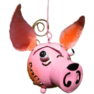 Hanging Tea light Holder Pink Pig