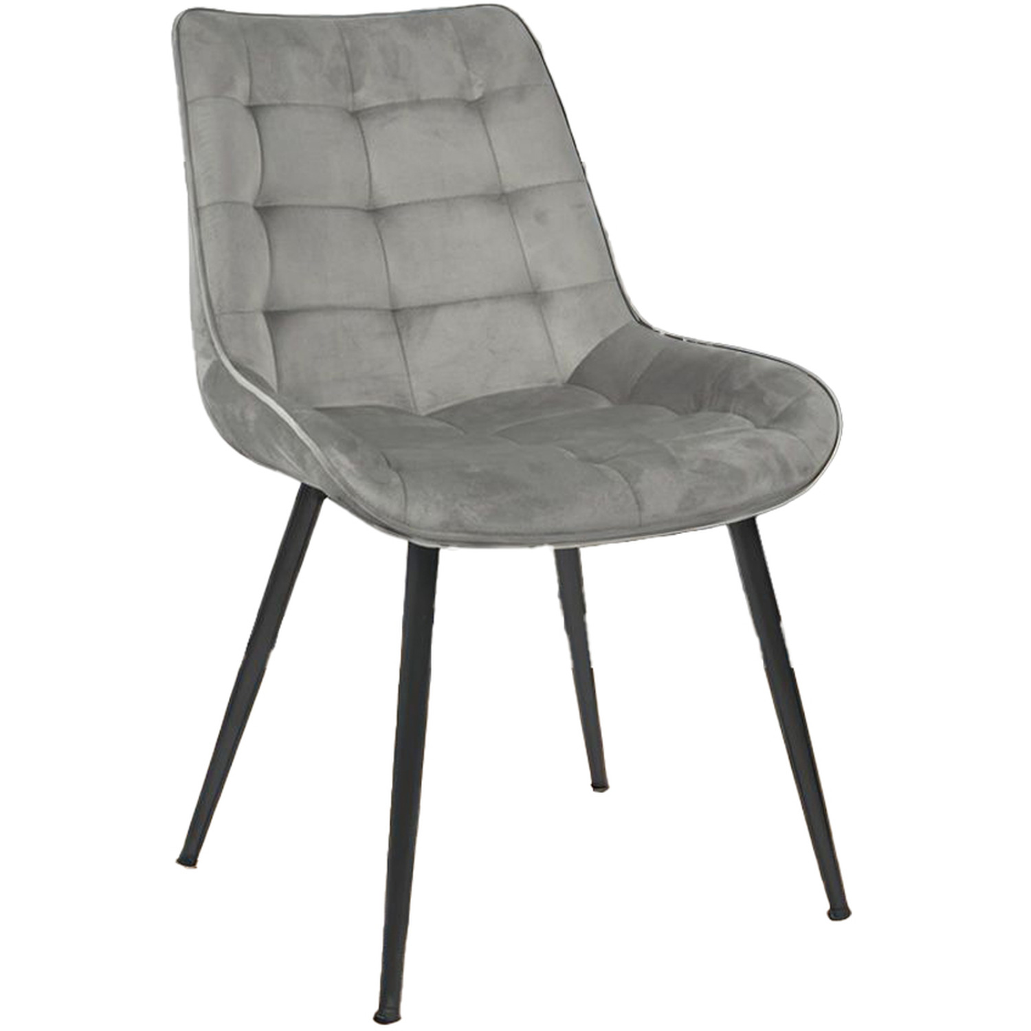 Velvita Luxury Velvet Dining Chair - Grey Metal Velvet 2