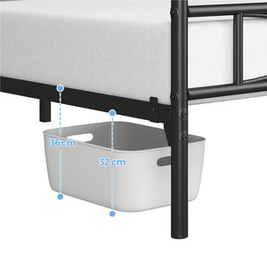 Black / King Metal Bed Frame with Curved Design shot 7467936
