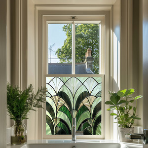 Aldein Art Deco Stained Glass Privacy Window Film