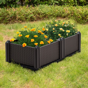 Modular Raised Rattan-Style Garden Planter
