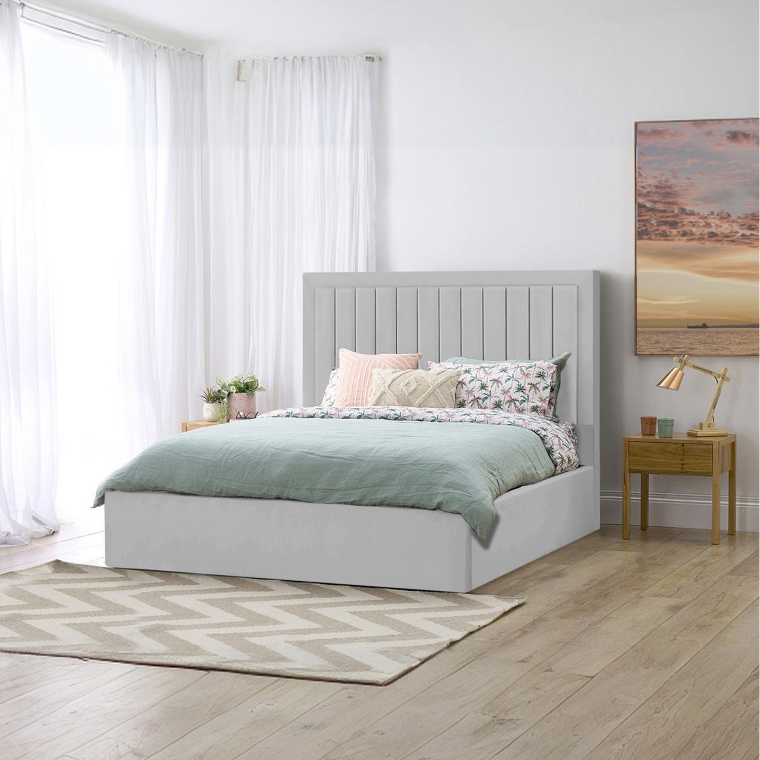 Roma Storage Bed - Silver Superking