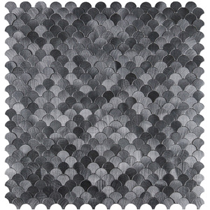 Reflective Scallop Peel and Stick Aluminum Tile Size 295 x 300 x 4 mm