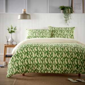 Floral Leaves Printed Teddy Duvet Set