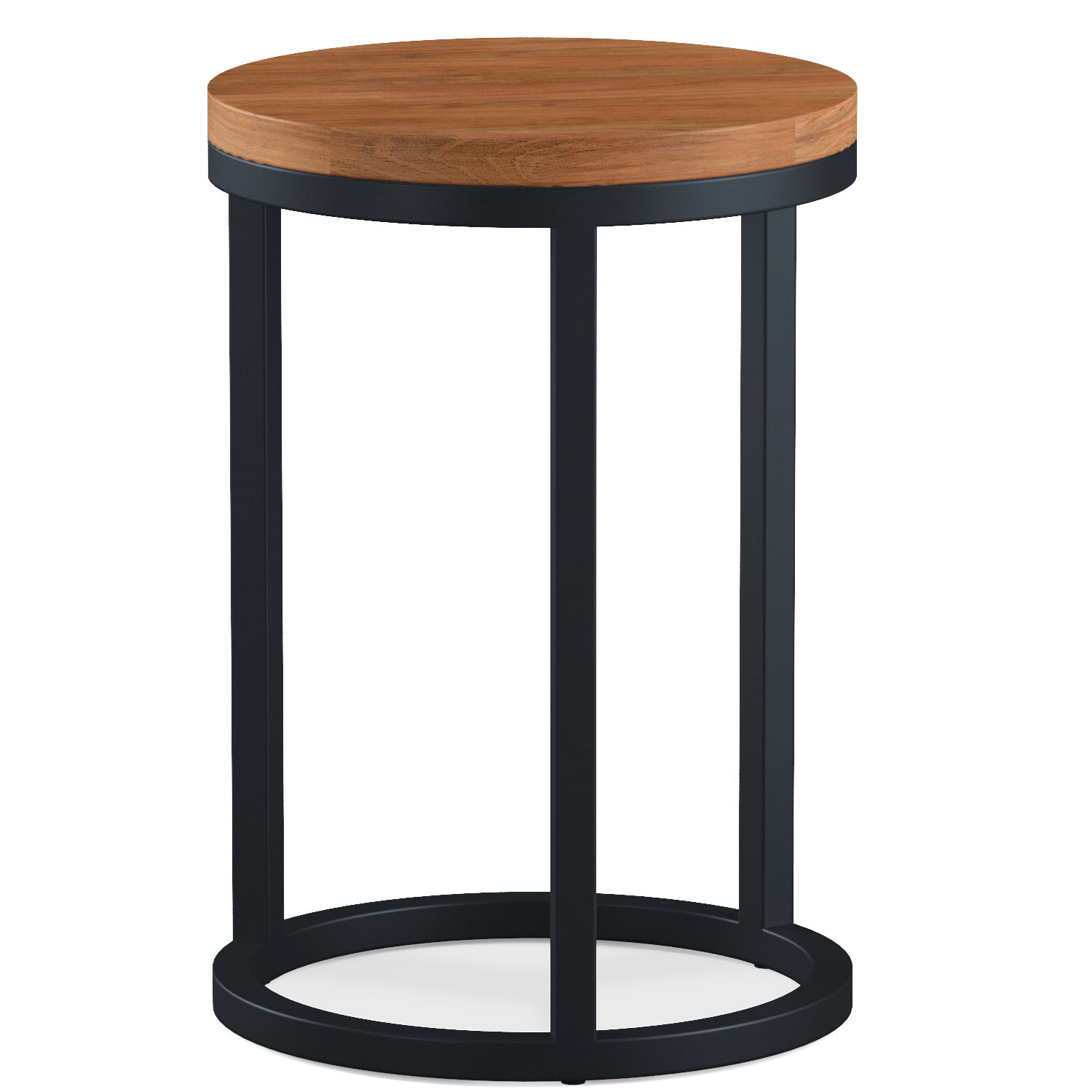 Urban Acacia Circular Nest Of 2 Tables - Black And Brown