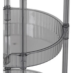 3-Tier Round Plastic Storage Cart with Wheels