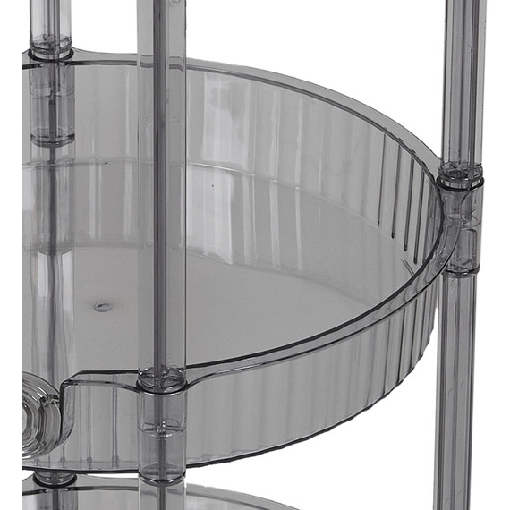 3-Tier Round Plastic Storage Cart with Wheels