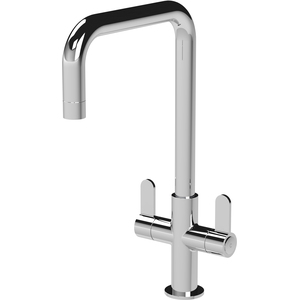 Kitchen Mono Mixer Tap with 2 Lever Handles Chrome 361mm