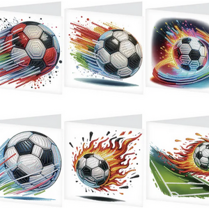 Pack of 6 Football Diamond Art Cards