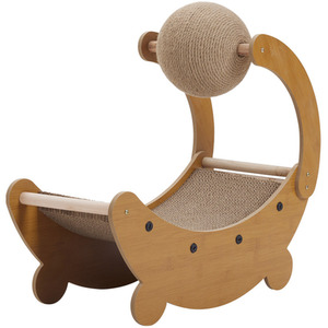Kidkid Cat Bed and Scratcher Boat Shaped Cardboard Lounger