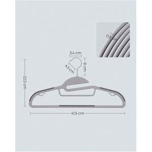 Grey / 0.5cm / 4.2kg SONGMICS Non-Slip Plastic Hangers, Coat Hangers shot 9003220