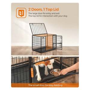 Feandrea Heavy-Duty Dog Crate with Removable Door