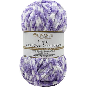 Purple Multi Colour Chenille Yarn