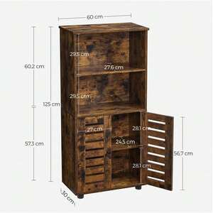 VASAGLE Floor Standing Storage Cabinet with Louvered Doors