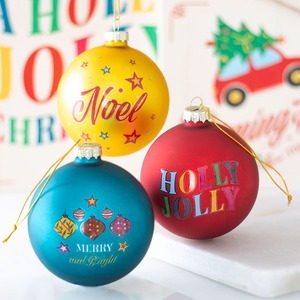Set of 3 Nostalgic Christmas Glass  Tree Baubles