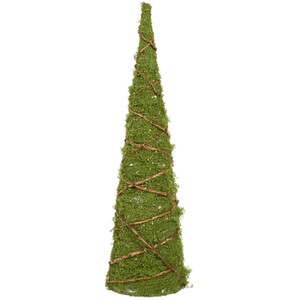 Mossy Glitter Cone Standing Decoration