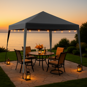 Grey Easy Up 2m x 2m Outdoor Garden Gazebo Marquee Camping Canopy Tent  shot 9701541