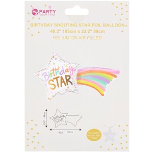 Birthday Shooting Star Foil Balloon