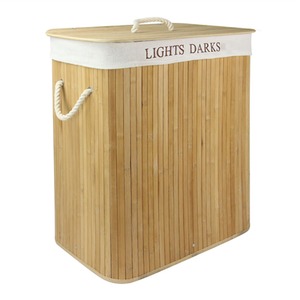 Light and Dark Bamboo Laundry Hamper Basket
