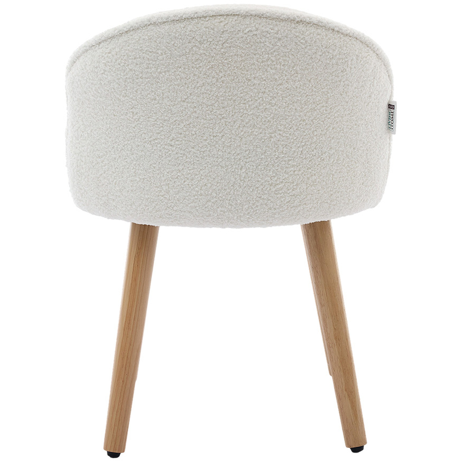 Teddy Fleece Dressing Table Stool With Solid Wood Legs - White