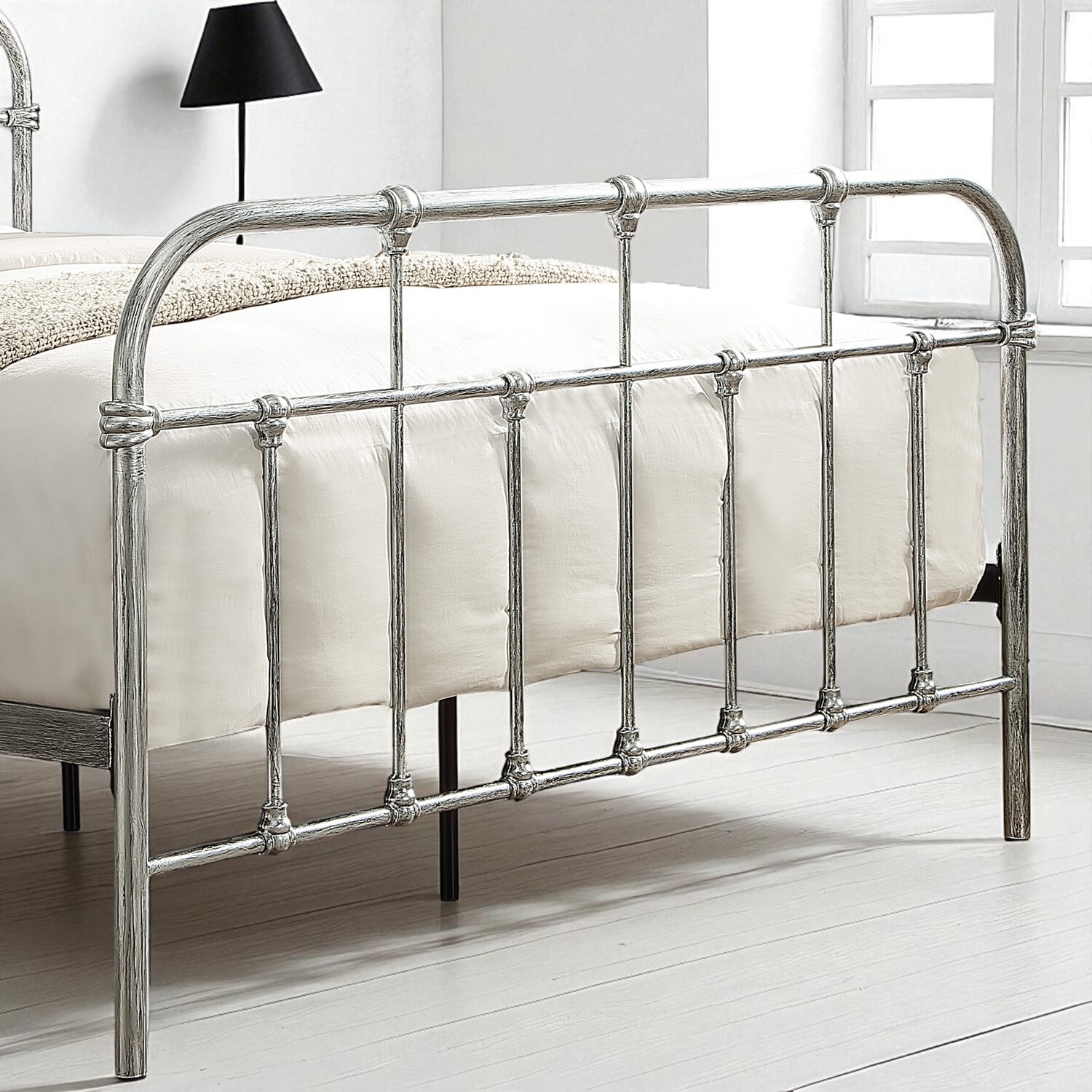 Camden Distressed Steel Effect Metal Bed Frame