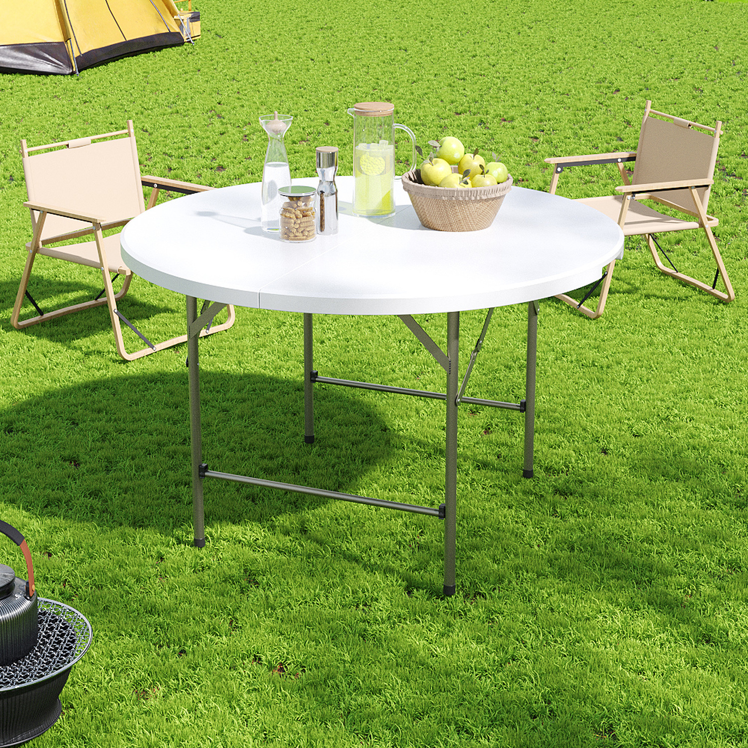 Lifeideas Round Folding Table with Handle