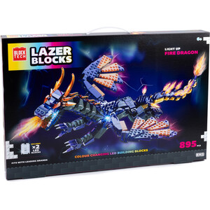 Lazer Blocks Light Up Fire Dragon Set