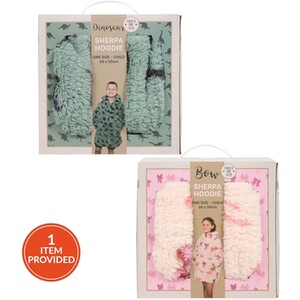 Kids Printed Sherpa Zip Hoodie