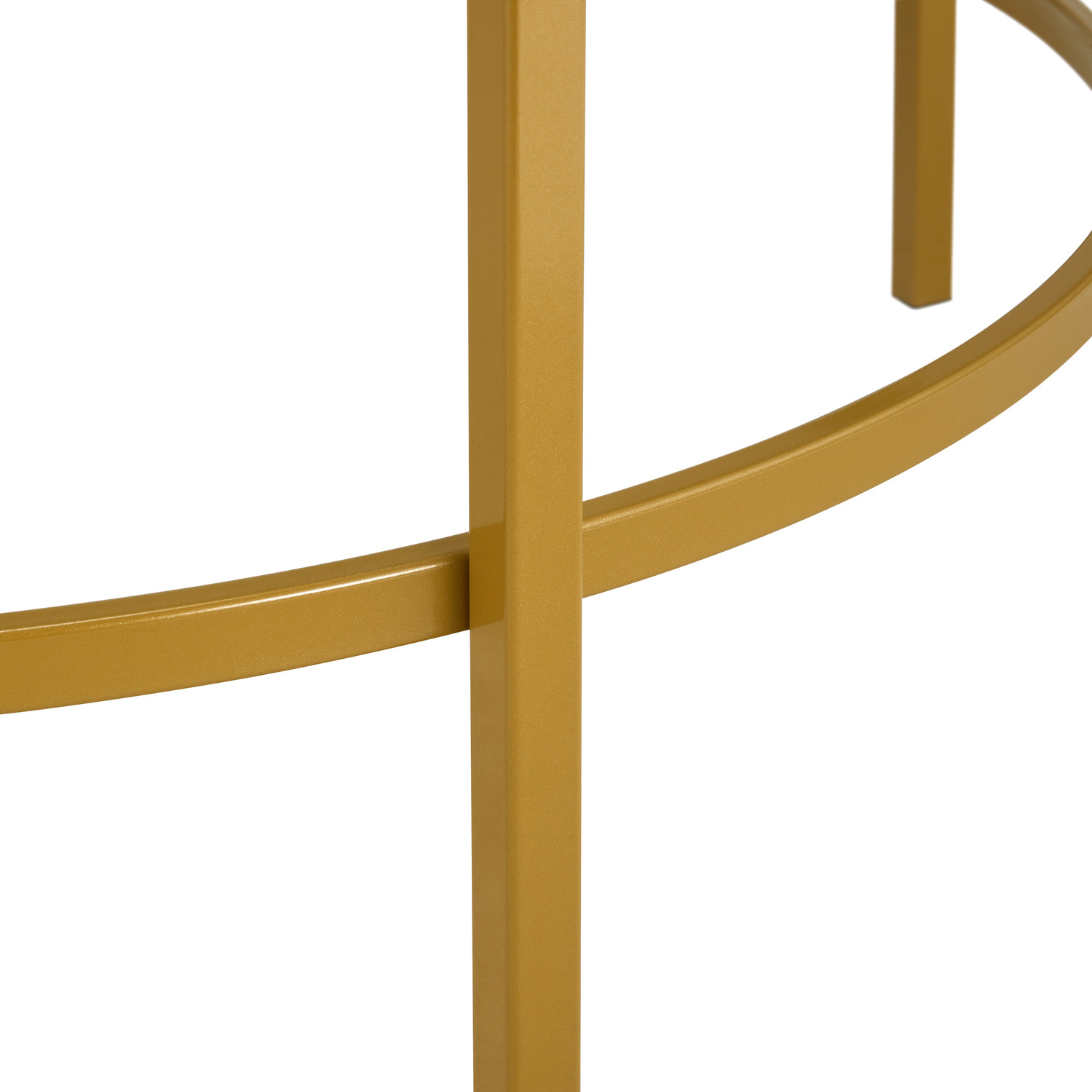 Round Coffee Table With Tempered Glass Top - Gold