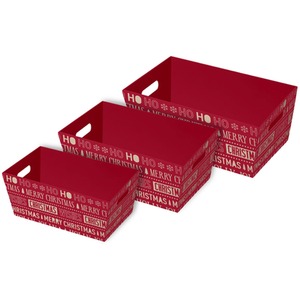 3 Merry Christmas Hamper Baskets Nested Gift Boxes Make Your Own