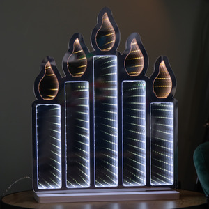 Light up Standing Candlebridge with Flickering Flame Infinity Mirror