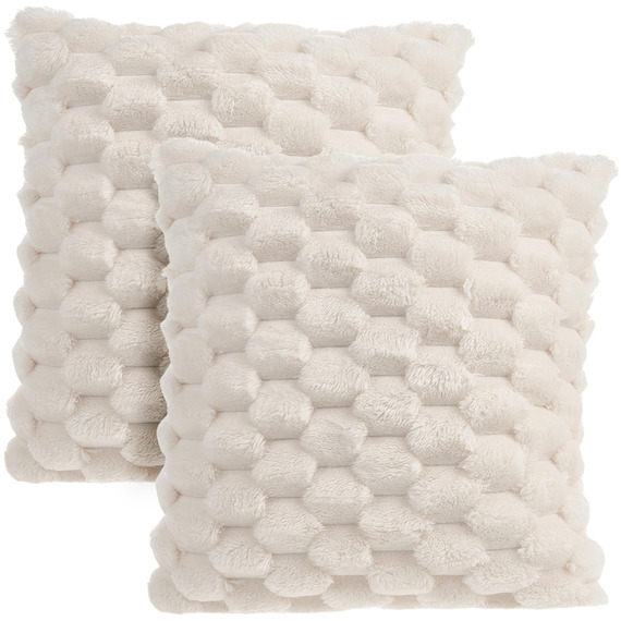 2Pcs Cozy Soft Plush Throw Pillow Cushion Covers