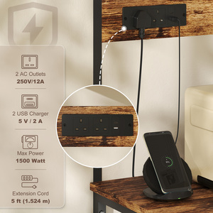 HOMCOM Bakers Rack with Power Outlet