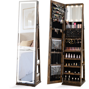 Swivel Jewelry Cabinet with Mirror