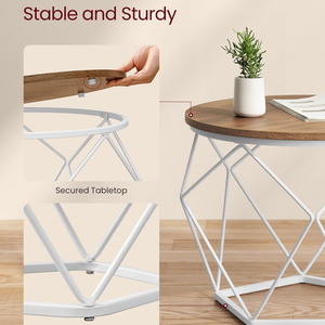 White / 39.2cm / Steel VASAGLE Set of 2 Side Coffee Tables shot 11614204