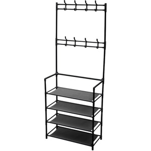 4 Tier Shoe Rack with Coat Hanger